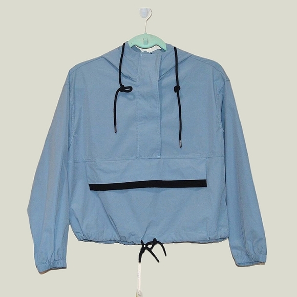 HALARA NWT PULLOVER CROPPED HOODIE WITH FRONT POCKET AND HALF ZIP LIGHT … - Picture 1 of 4
